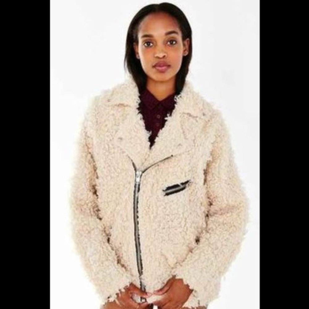 UNIF X URBAN OUTFITTERS Sherpa Moto Jacket XS